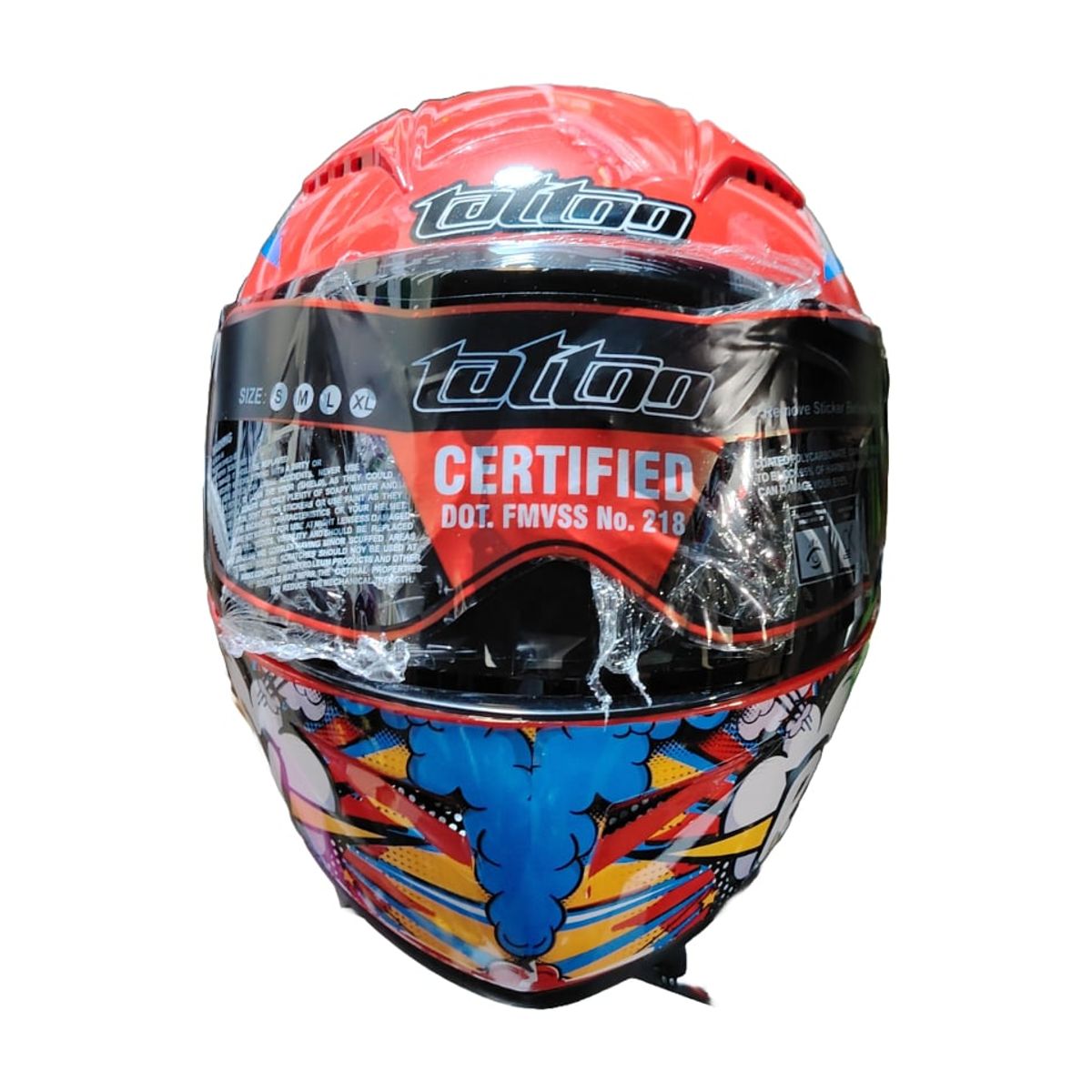 GENERICO - CASCO MOTO PARA NIÑOS CERTIFICADO TATTOO