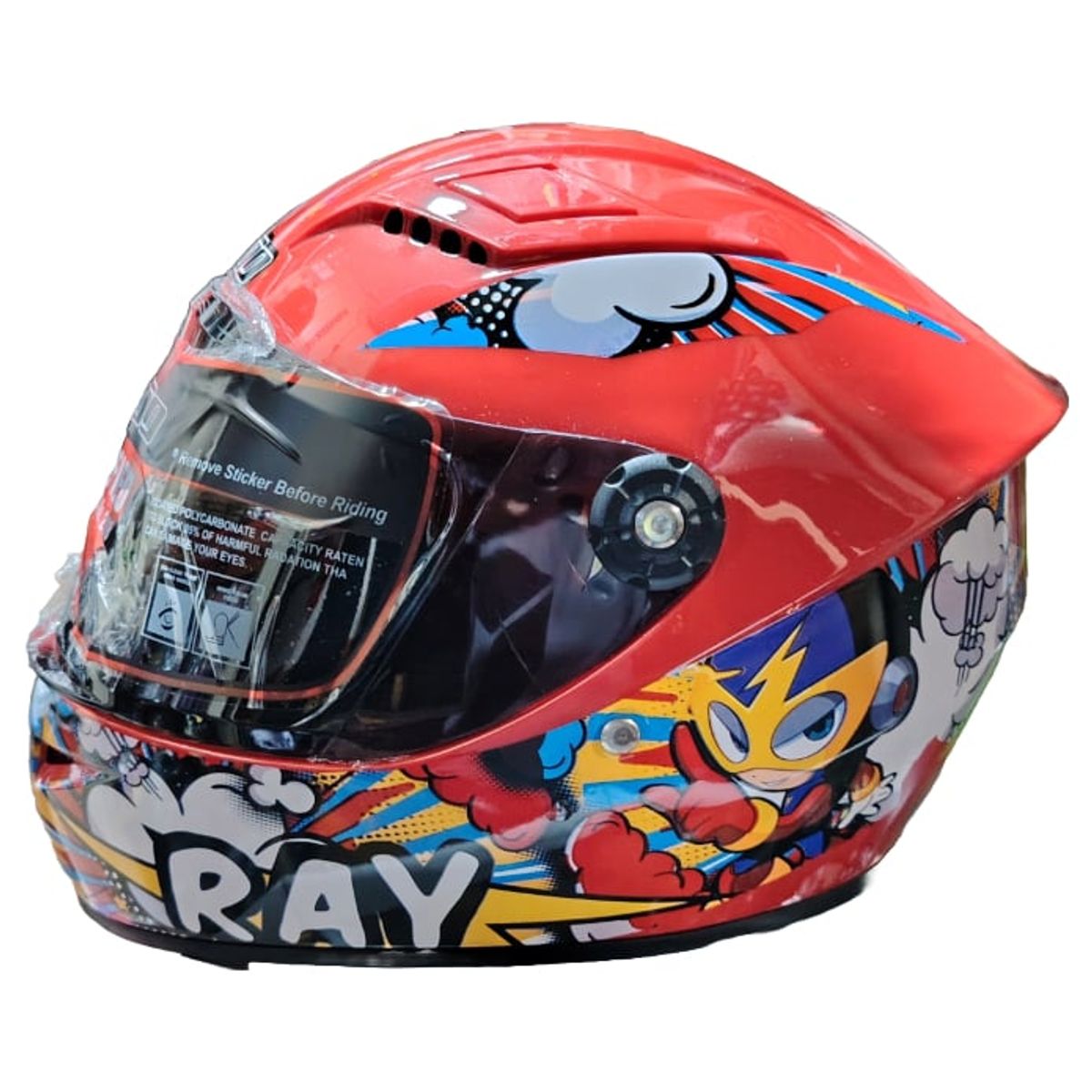 GENERICO - CASCO MOTO PARA NIÑOS CERTIFICADO TATTOO