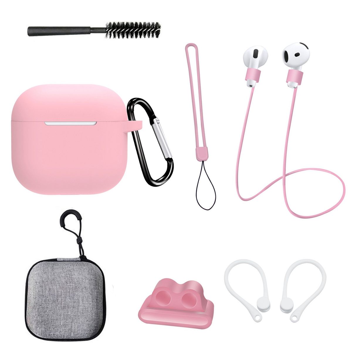 GENERICO - Case Estuche Funda Protector para Apple AirPods 4 4ta Generación 7en1