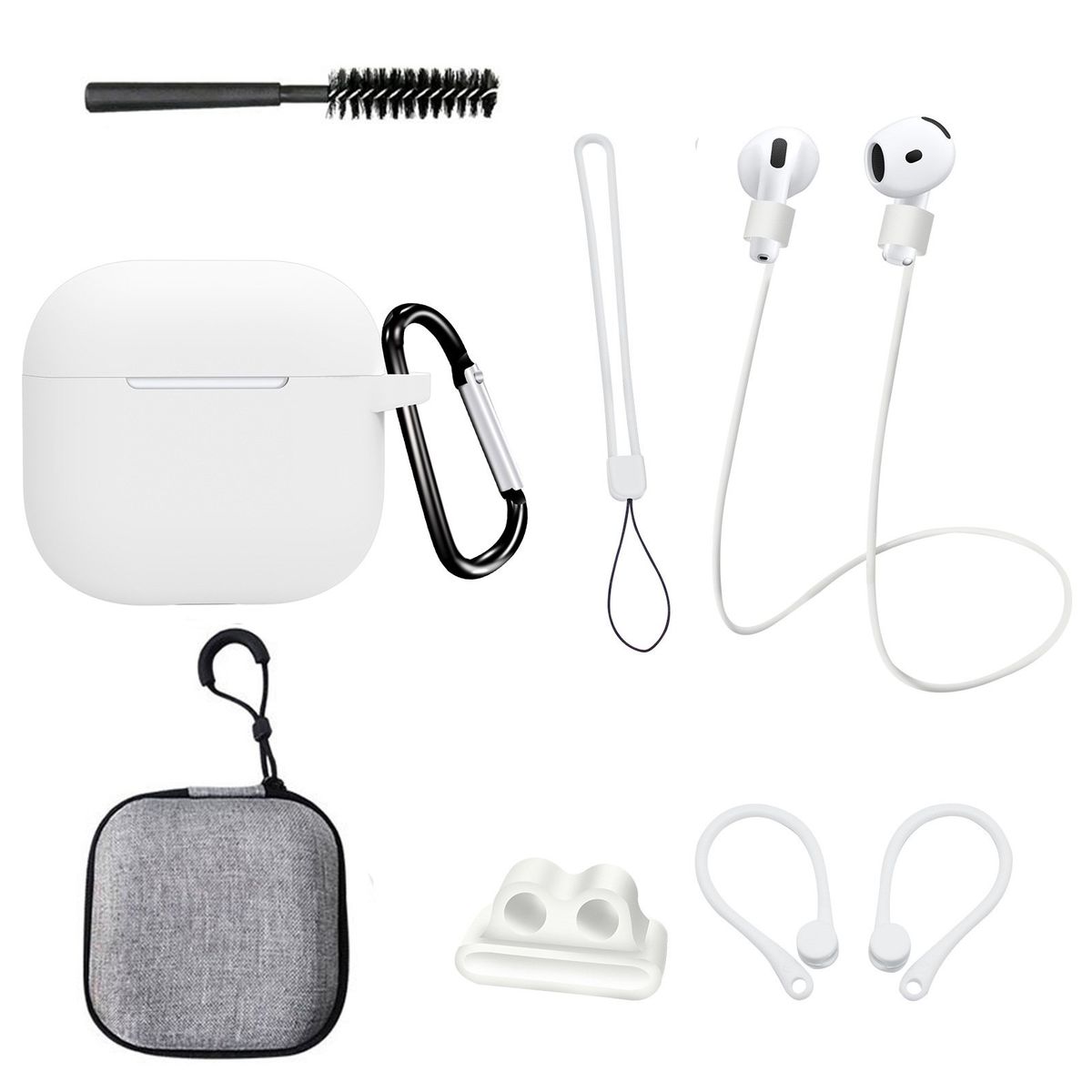 GENERICO - Case Estuche Funda Protector para Apple AirPods 4 4ta Generación 7en1