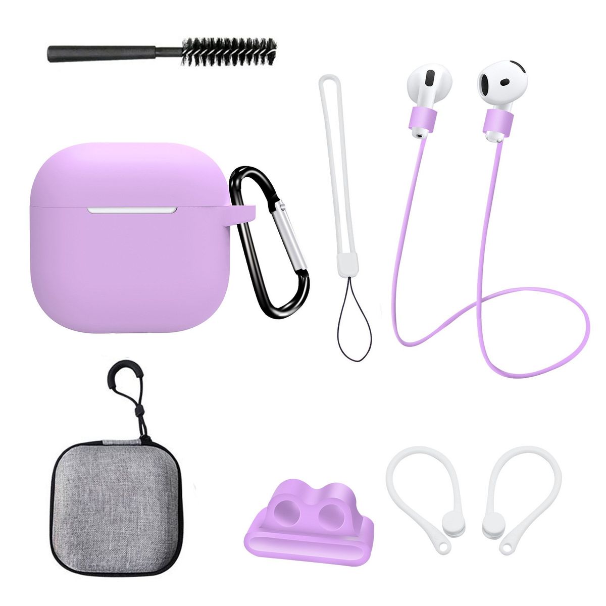 GENERICO - Case Estuche Funda Protector para Apple AirPods 4 4ta Generación 7en1
