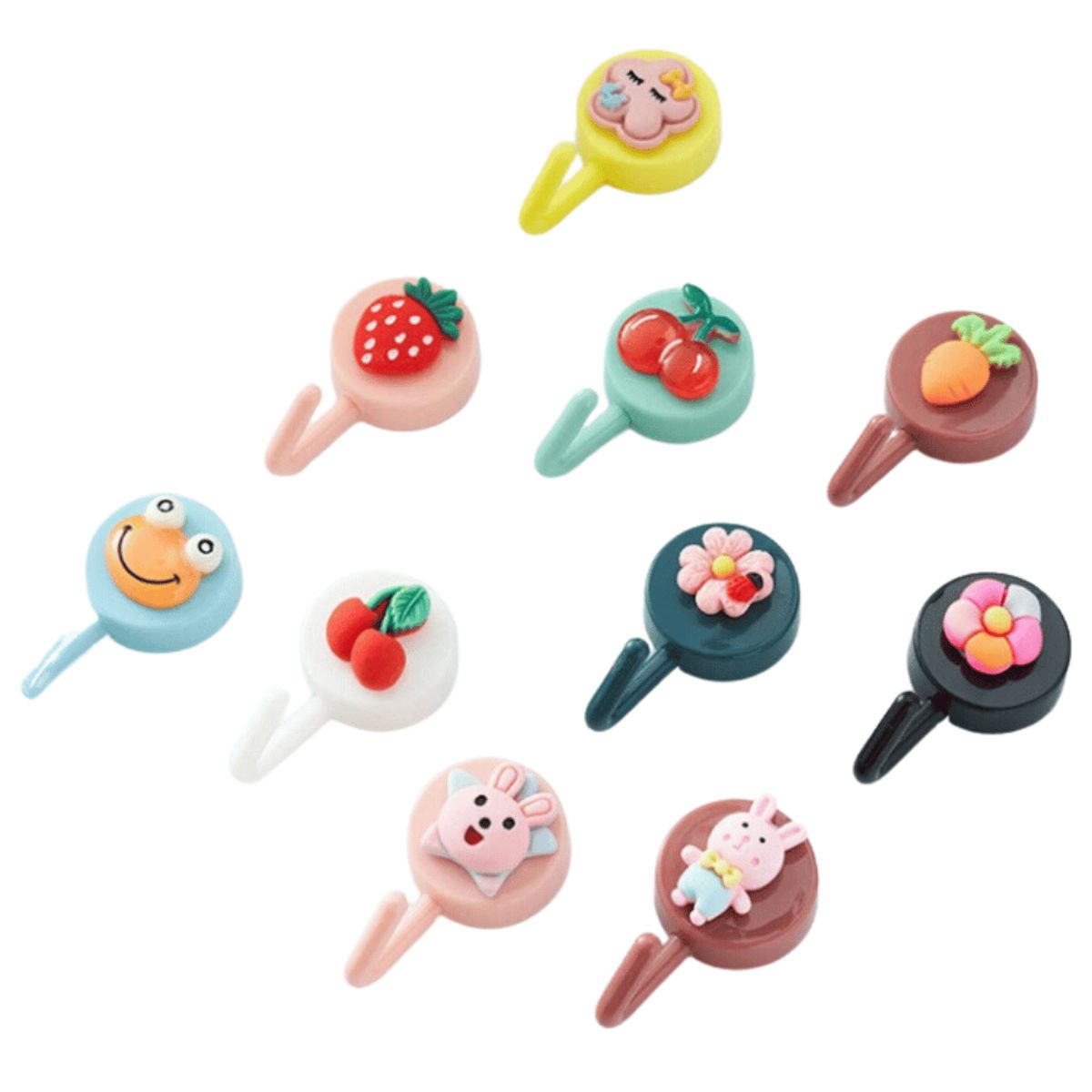 AFRODITA - Set X 5 Colgadores de Pared Adhesivos de Diseño Animado