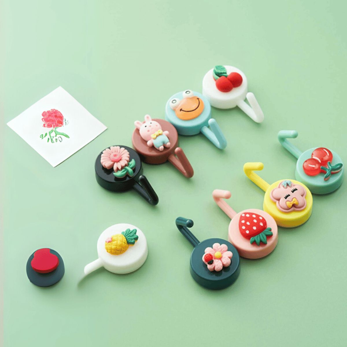 AFRODITA - Set X 5 Colgadores de Pared Adhesivos de Diseño Animado