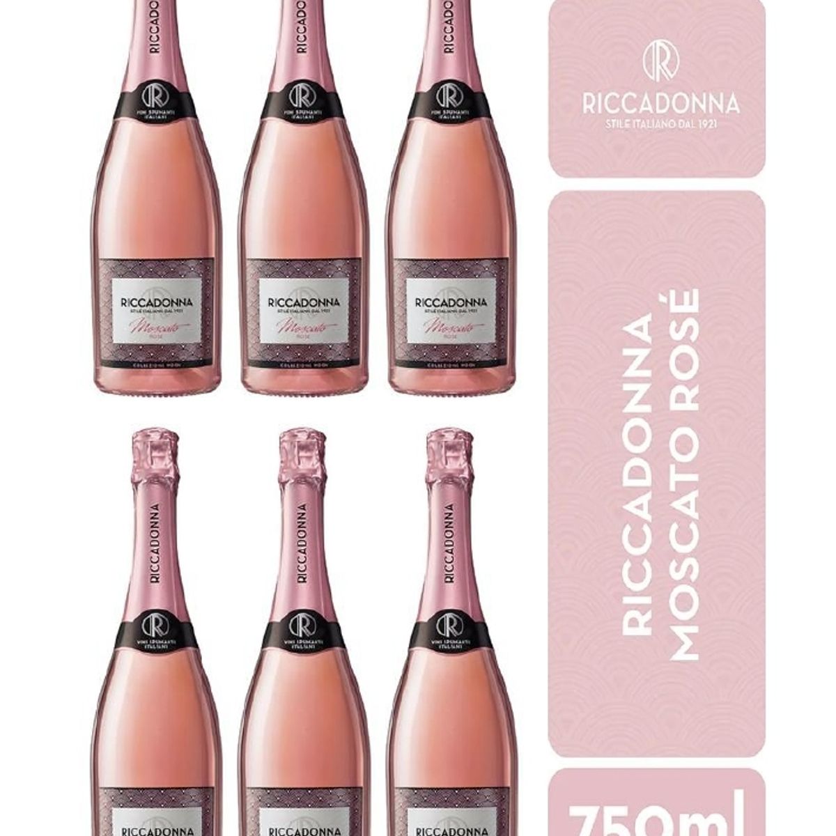 RICCADONNA - Espumante Moscato Rose 750ml - 6 UND