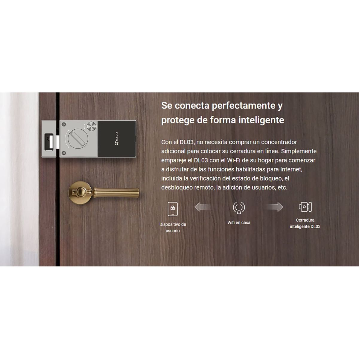 EZVIZ - Cerradura DL03 Ezviz Inteligente Desbloqueo Remoto Bateria