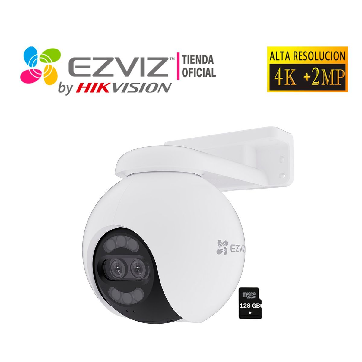 EZVIZ - Cámara Vigilancia Wifi H80X Dual 4K+2MP Ezviz Lente Inteligente 128GB