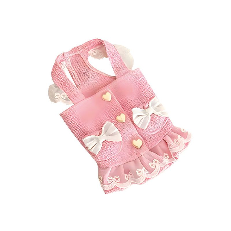 S&T - Ropa Para Perros Vestido Lazos Rosado - Talla XS