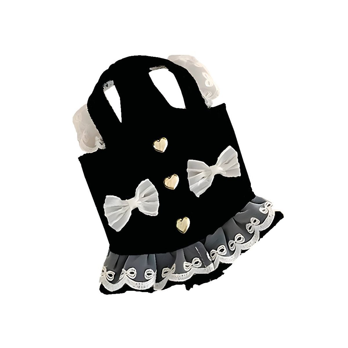 S&T - Ropa Para Perros Vestido Lazos Negro - Talla S