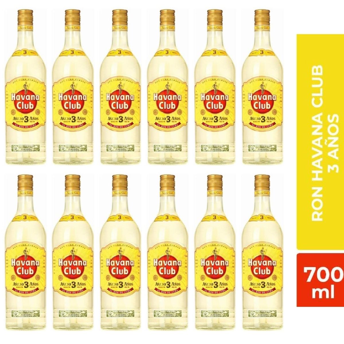 HAVANA CLUB - Ron Havana Club 3 años 700 ML - 12 UND