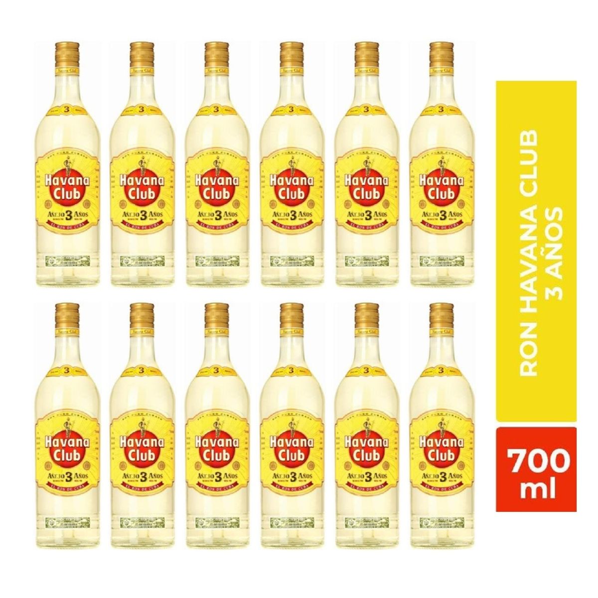 HAVANA CLUB - Ron Havana Club 3 años 700 ML - 12 UND