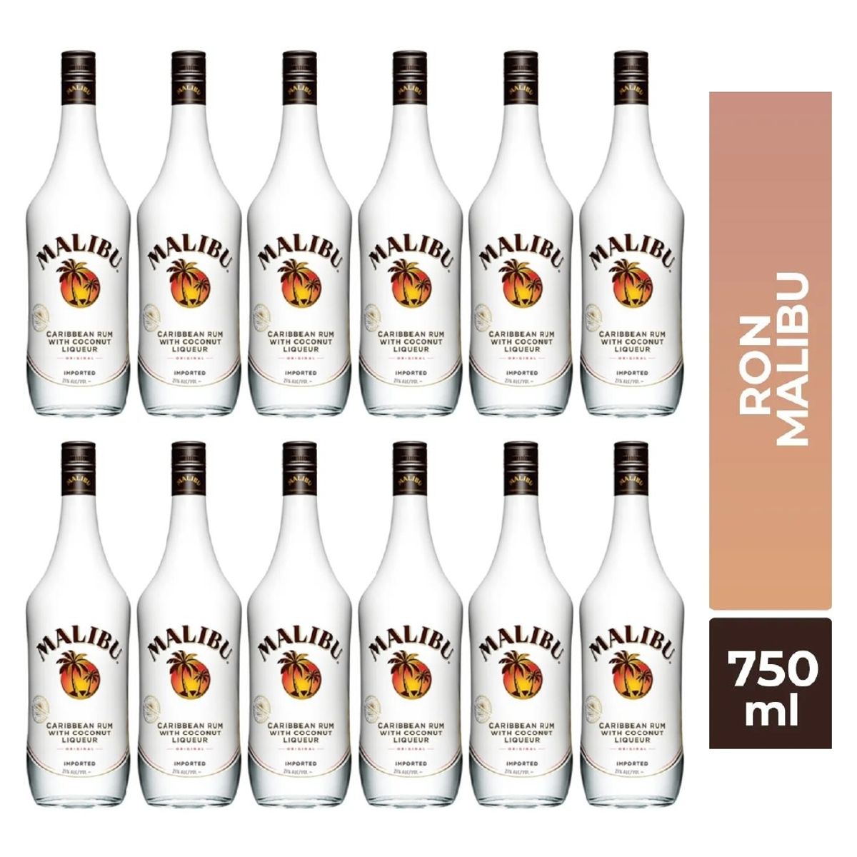 GENERICO - Ron Malibu Coco 750 ML - 12 UND