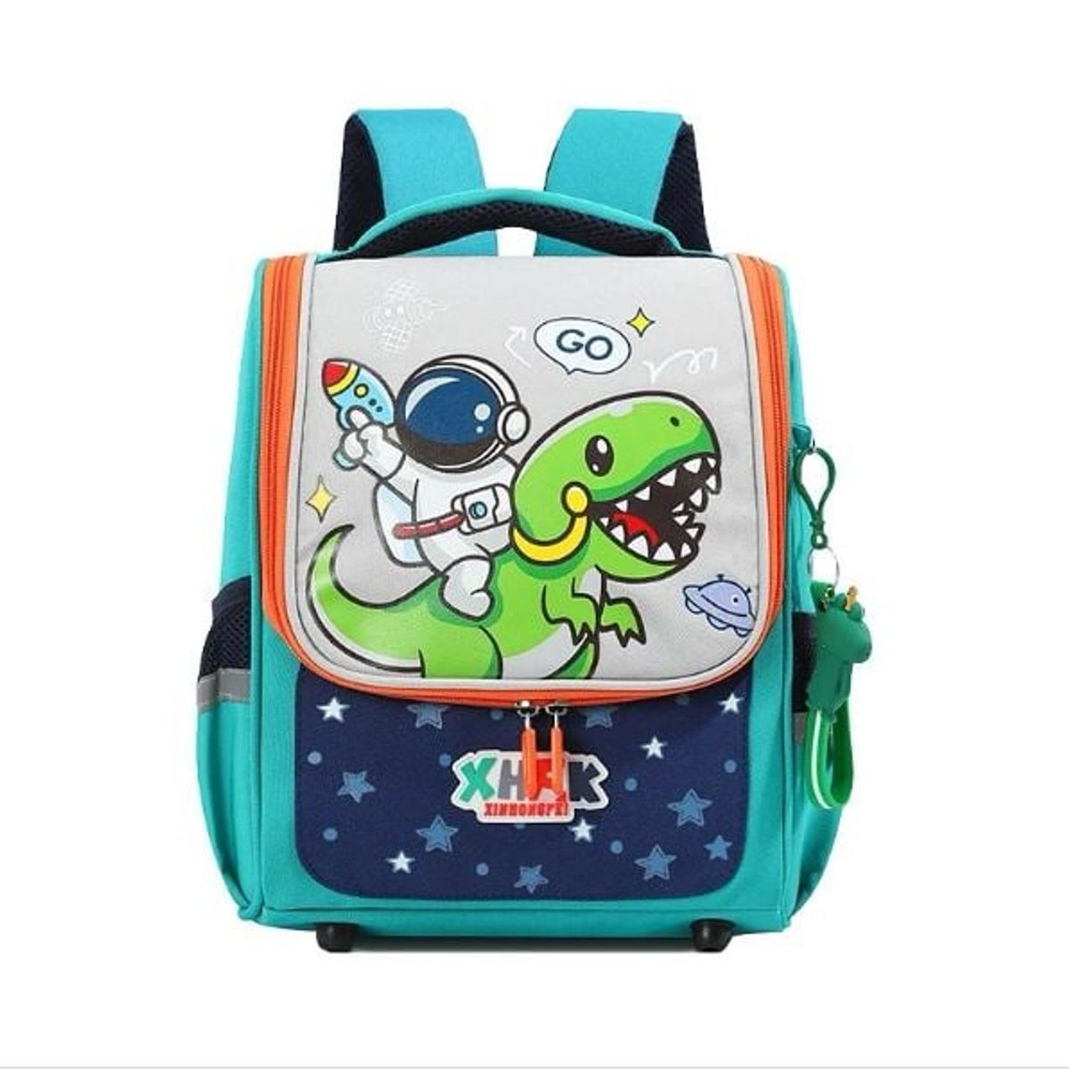 KAWAI - Mochila Escolar Dino astronauta con Llavero
