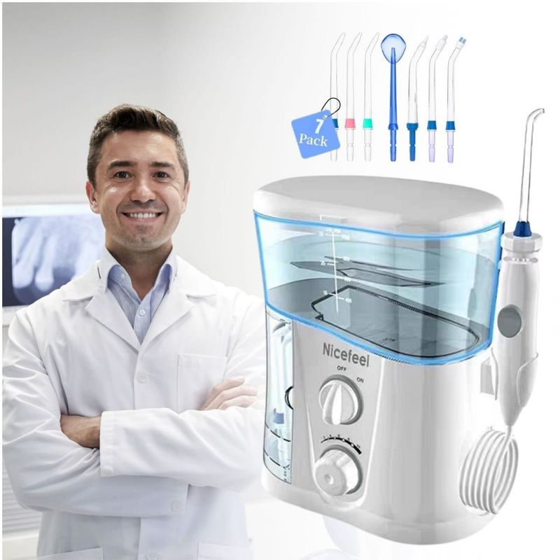 DAUER - Irrigador Dental Profesional 7Puntas Presión Agua Regulable