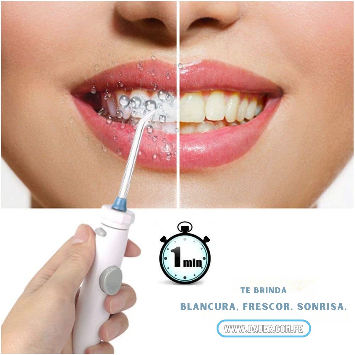 DAUER - Irrigador Dental Profesional 7Puntas Presión Agua Regulable