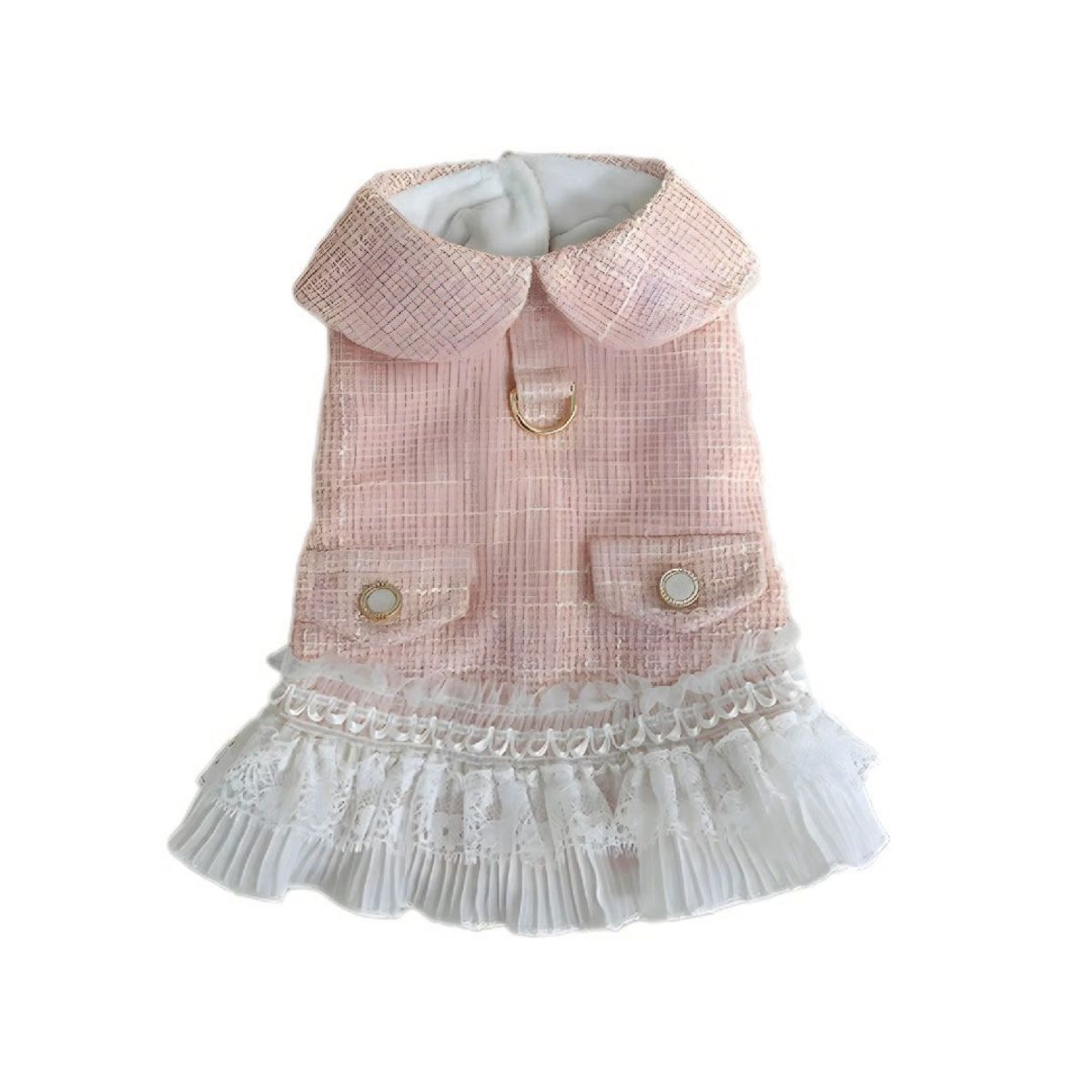 S&T - Ropa Para Perros Vestido Falda Plisada Rosado - Talla XL