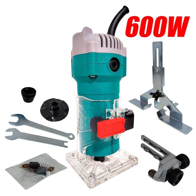 TOTAL TOOLS - RUTEADORA FRESADORA TUPI DE MANO PALMA 6MM 1 / 4" TOTAL TLT6001 600W