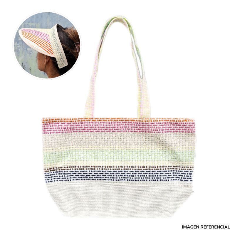 INSPIRA MARKET - Cartera Bolso de Playa con Sombrero Visera