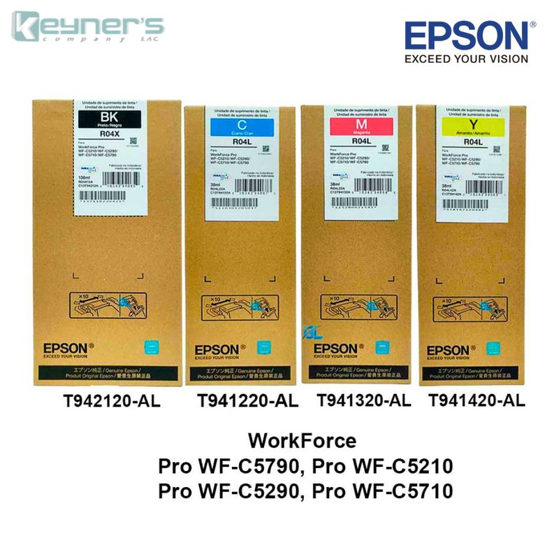 EPSON - Kit de Tintas Pack X4 para Epson C5710 C5790 C5210 y C5290