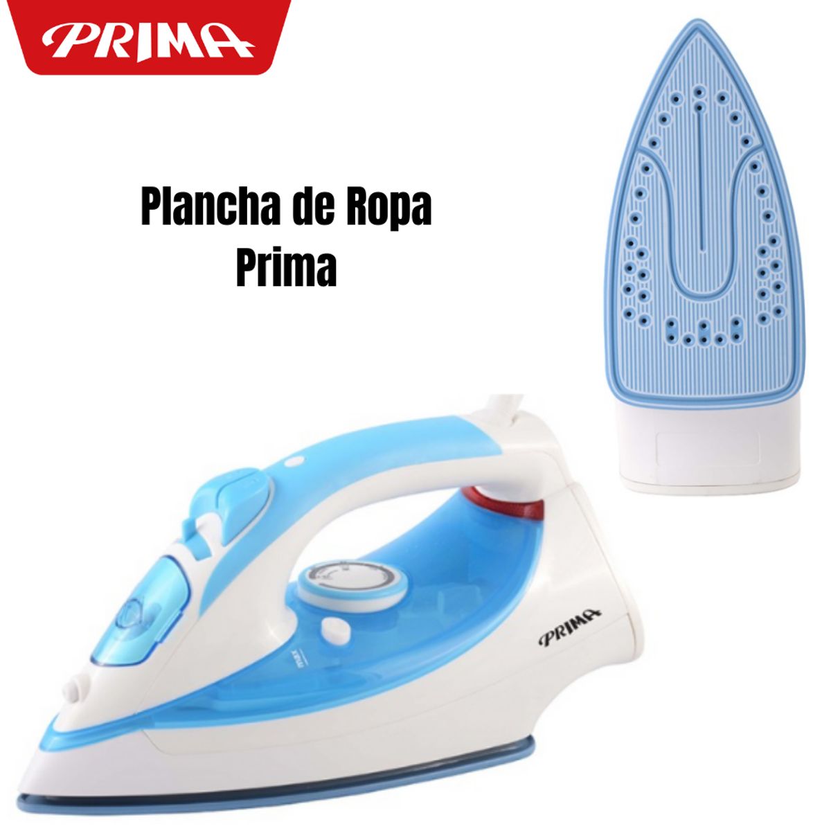 PRIMA - Plancha a Vapor Prima Con Base Cerámica Celeste YPF-6503-C
