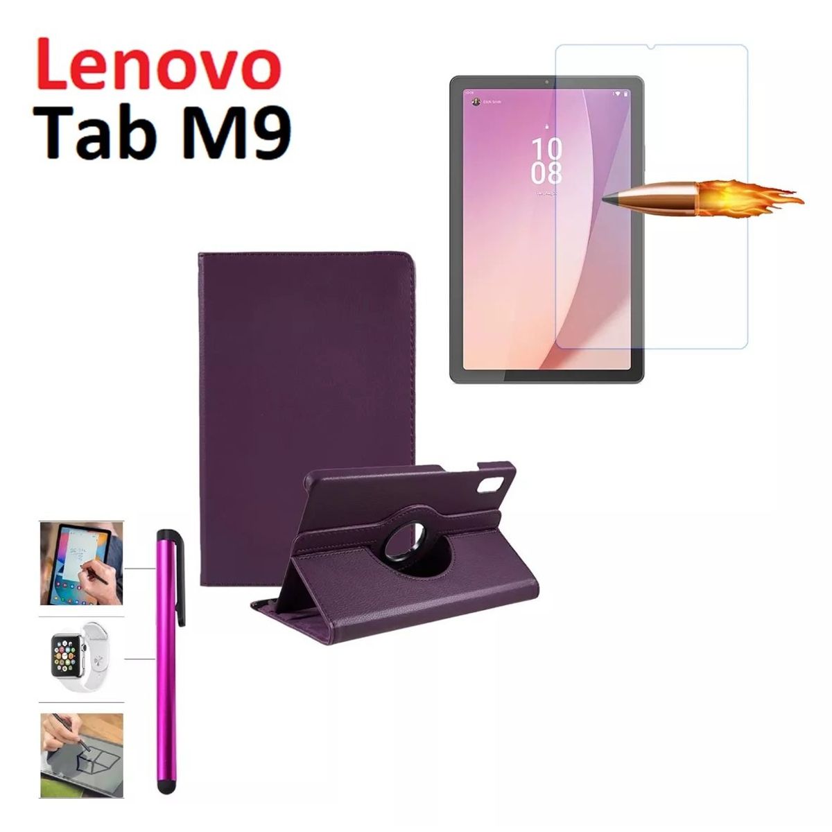 GENERICO - Funda + Mica + lapiz para Lenovo Tab M9 9.0 2023 TB-310FU Case Forro