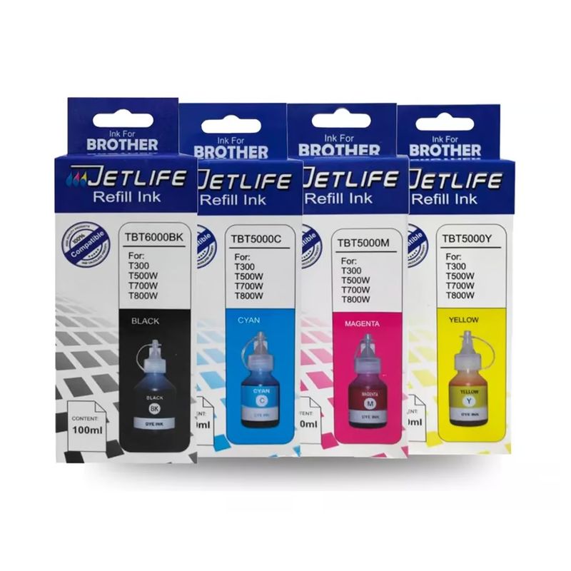 JETLIFE - Pack de 4 Tintas Jet Life Brother Compatibles