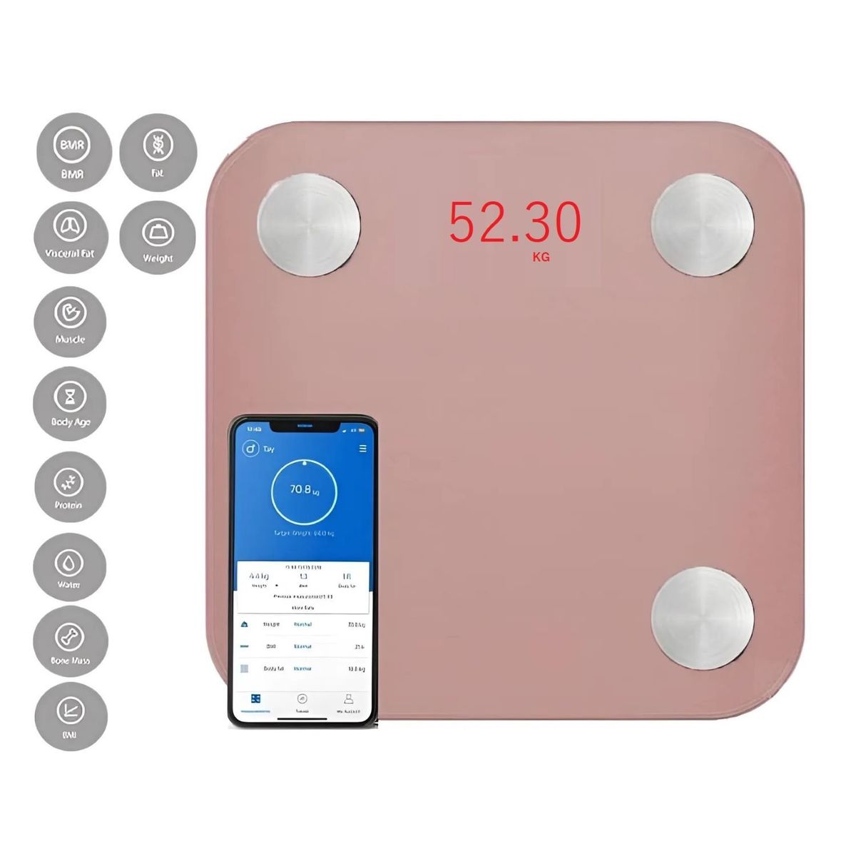 GENERICO - Balanza Digital Bluetooth180kg controla tu Peso