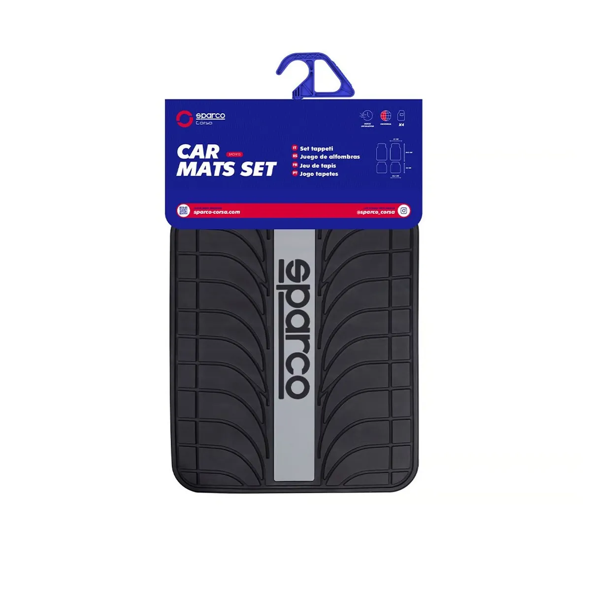 GENERICO - Piso Alfombra Sparco Auto Camioneta Gris Spc1913az