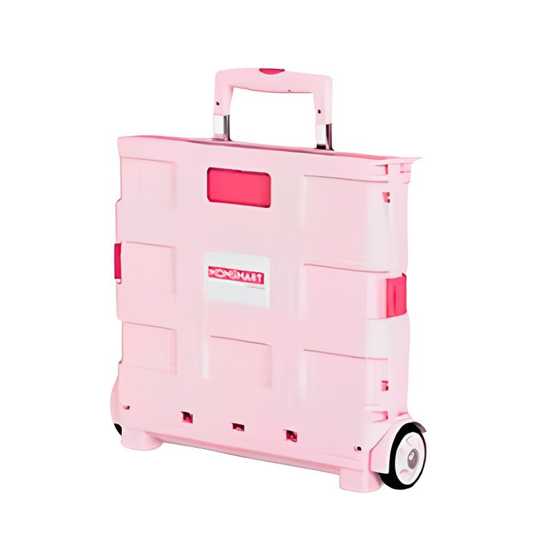 GENERICO - CARRO DE COMPRAS PEGABLES 2 RUEDAS   ROSADO