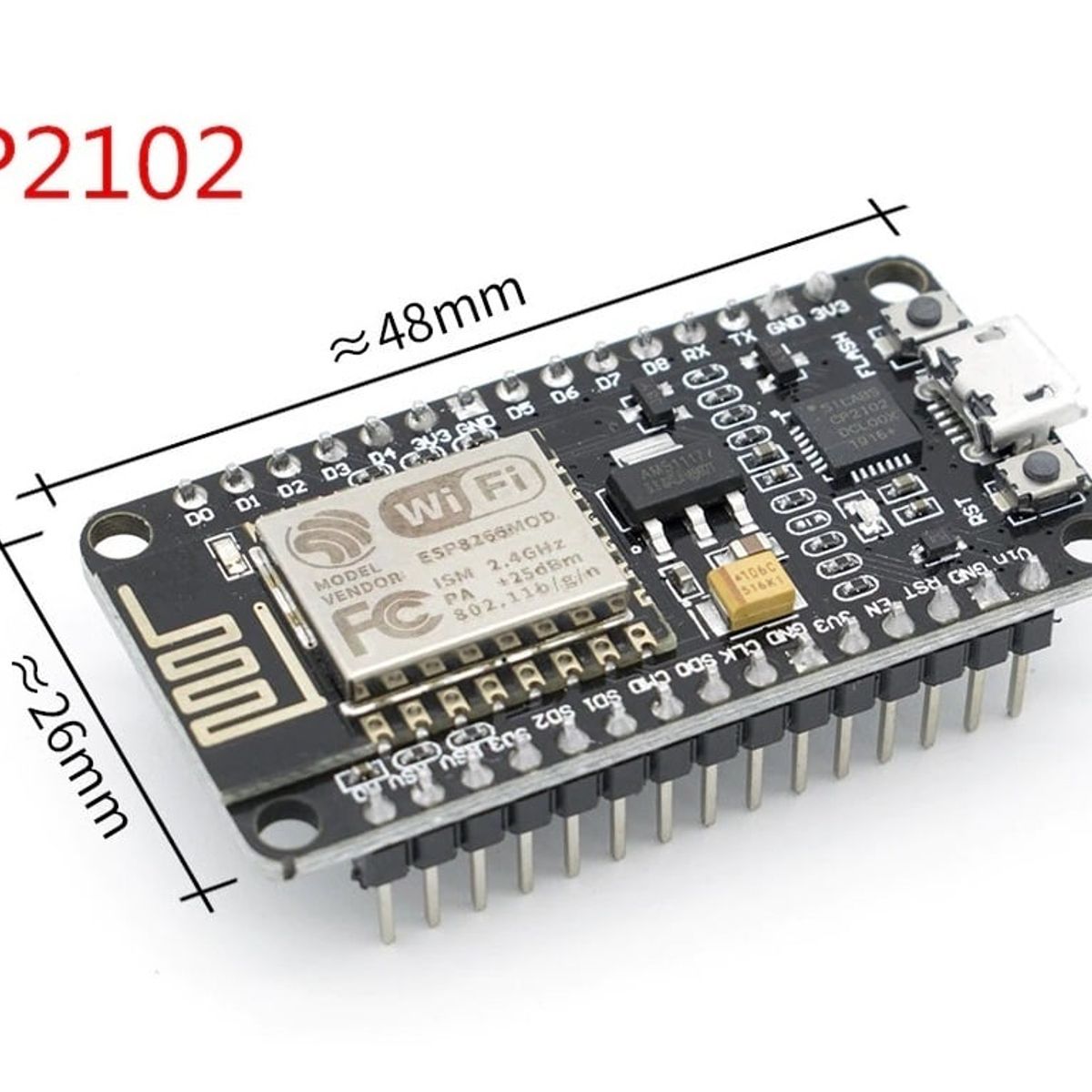 GENERICO - MODULO ESP8266 CP2102 V.02  LUA NODEMCU WIFI PLACA DESAROLLO