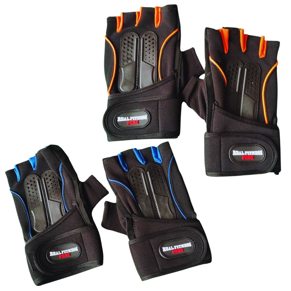 REAL FITNESS PERU - Guantes Deportivos para Gym con Muñequeras Talla XL