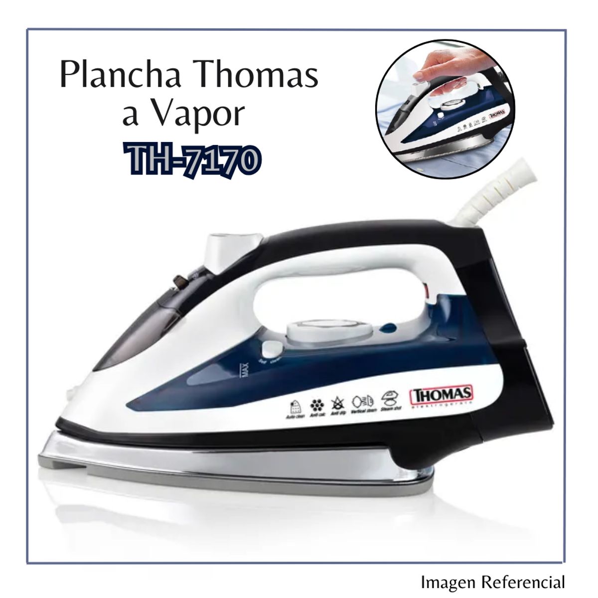 THOMAS - Plancha Electrica a Vapor Thomas TH7170