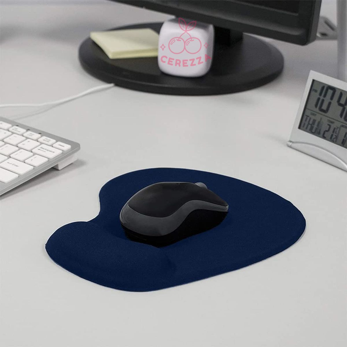 GENERICO - MOUSE PAD ERGONOMICO CON SOPORTE ALMOHADILLA DE GEL AZUL OSCURO