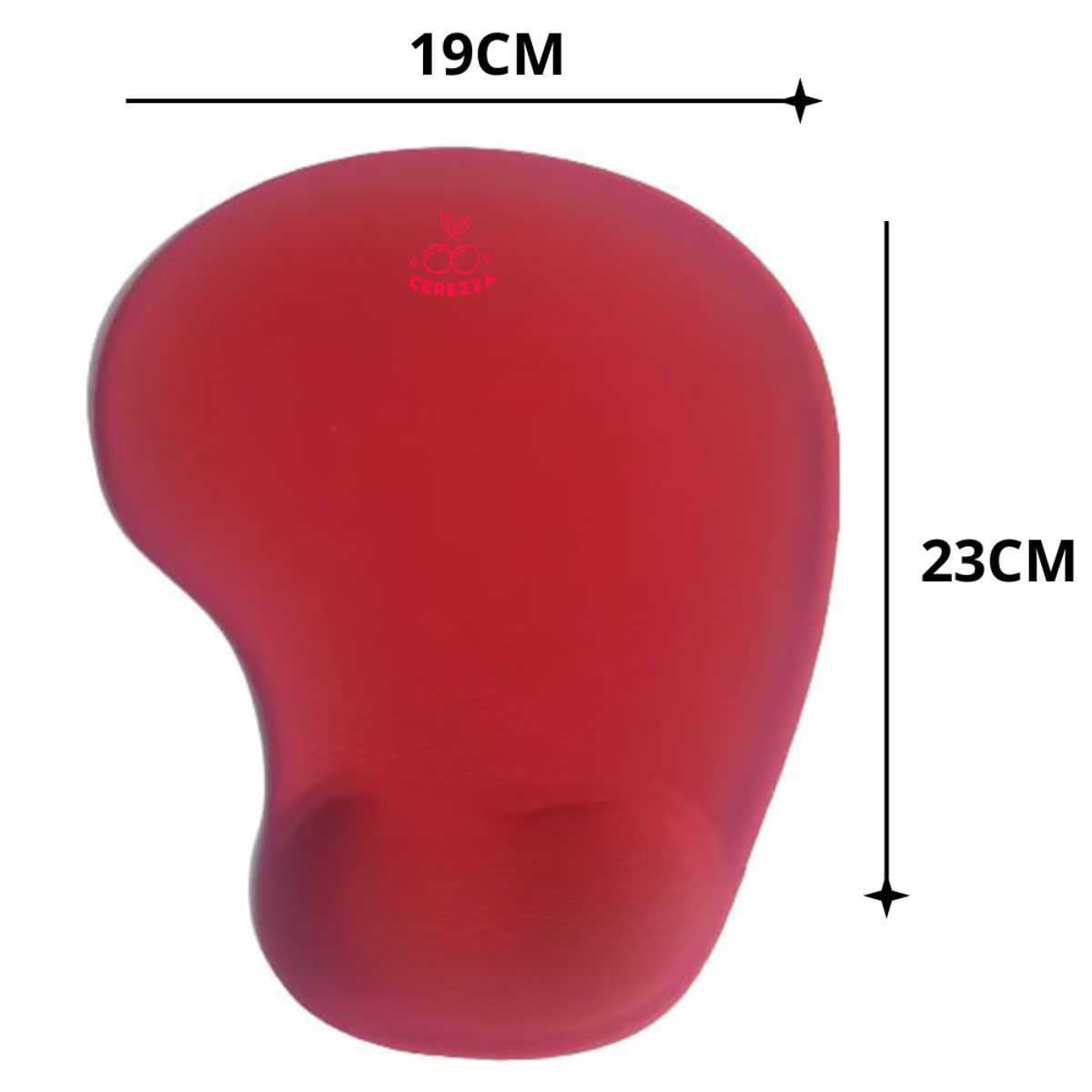 GENERICO - MOUSE PAD ERGONOMICO CON SOPORTE ALMOHADILLA DE GEL ROJO