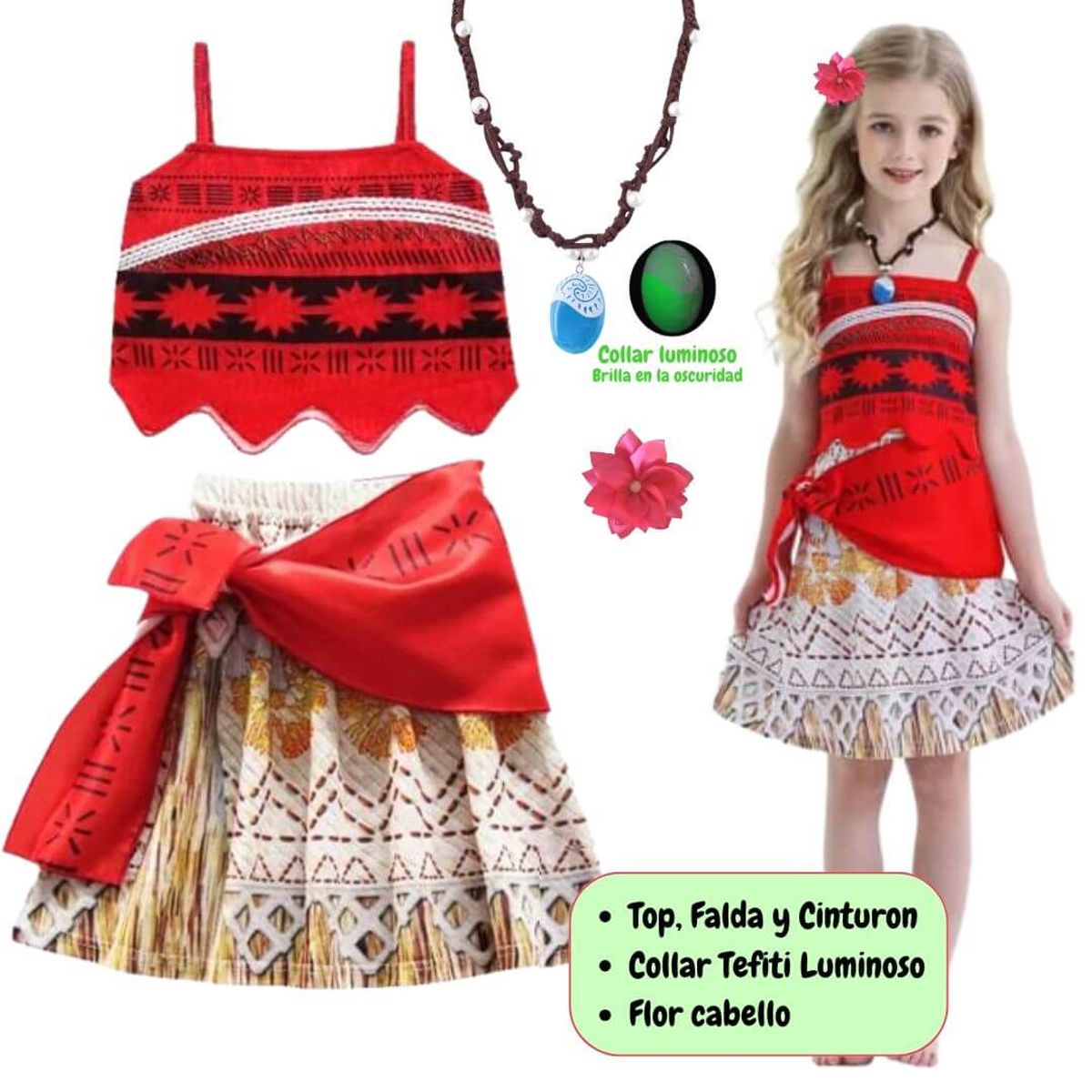GENERICO - Traje Moana  Importado Vestido Moana - Talla 4 hasta S