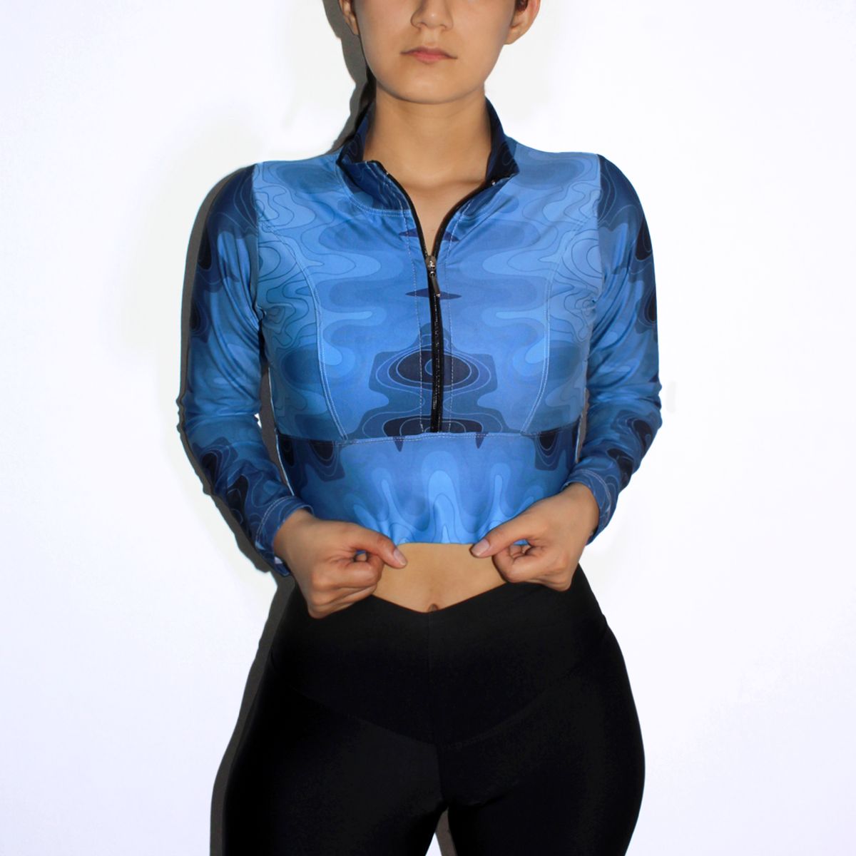 GENERICO - Crop Top Deportivo Manga Larga