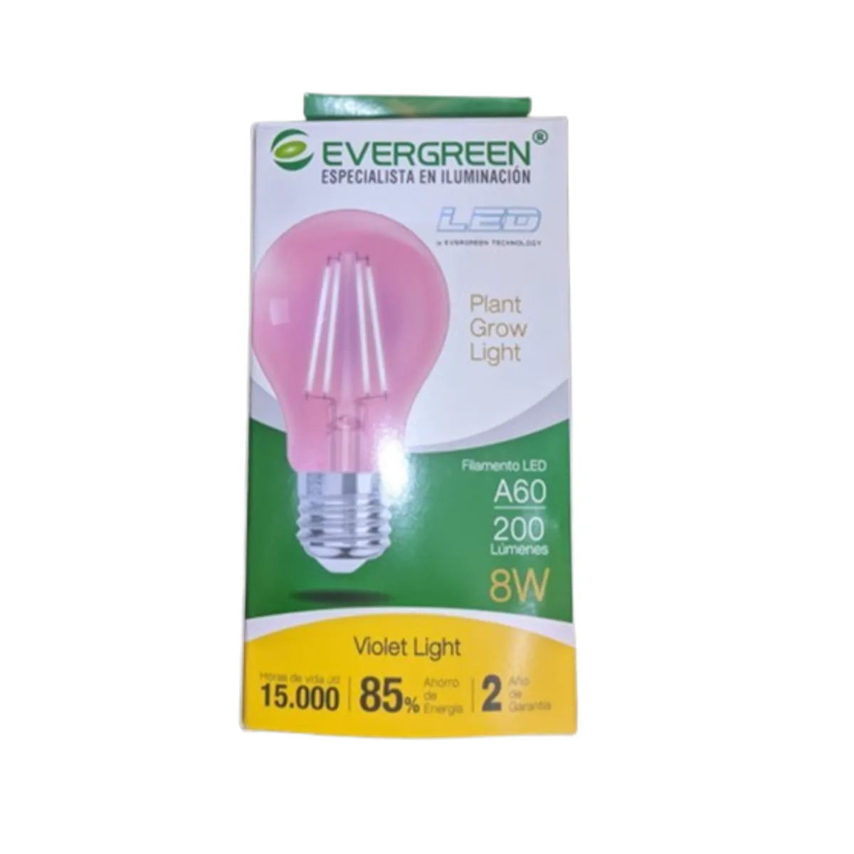 GENERICO - FOCO PLANT GROW LIGHT A60 8W LED - EVER GREEN