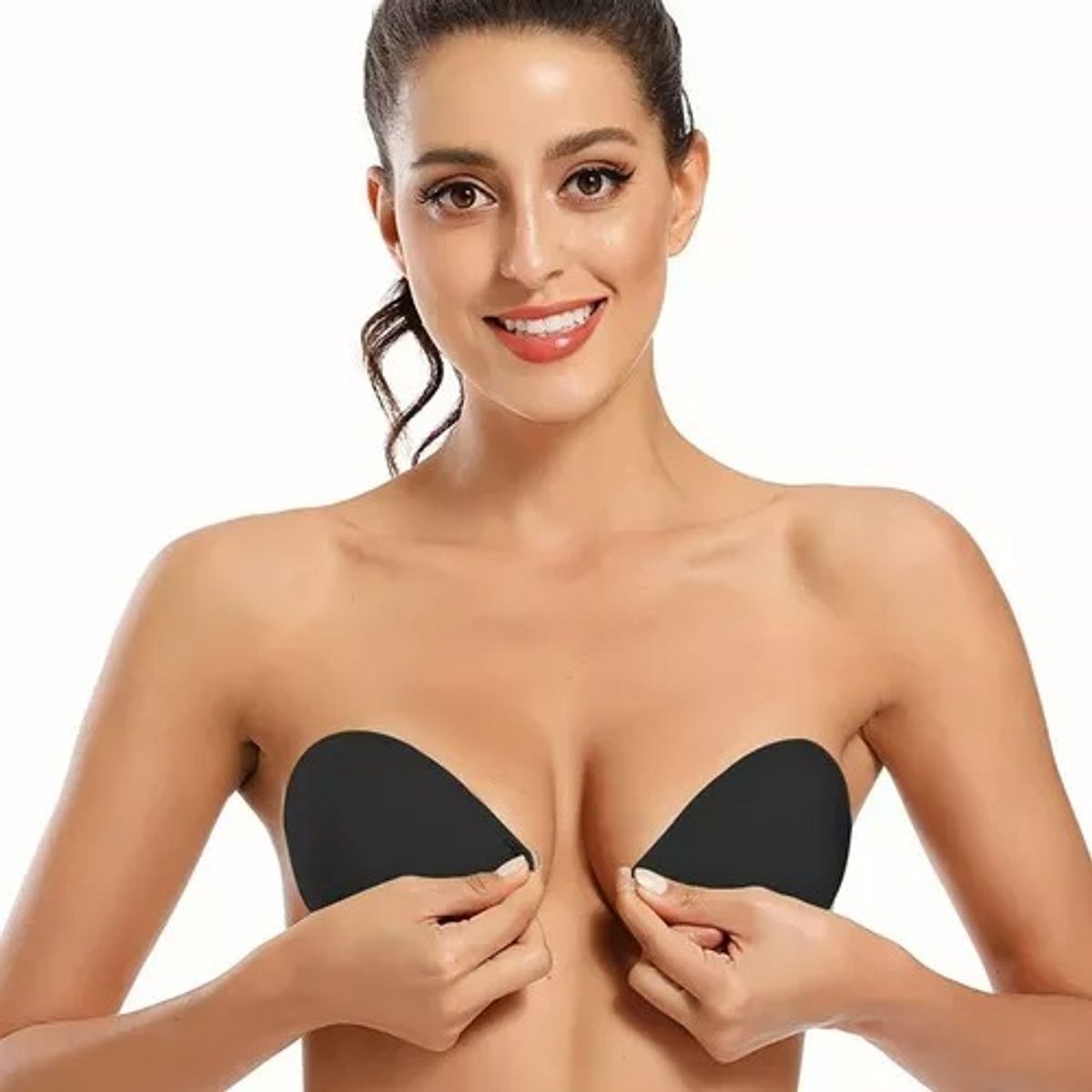 VARIOS - Bra sujetador push up Invisible forma de mano con realce adhesivo