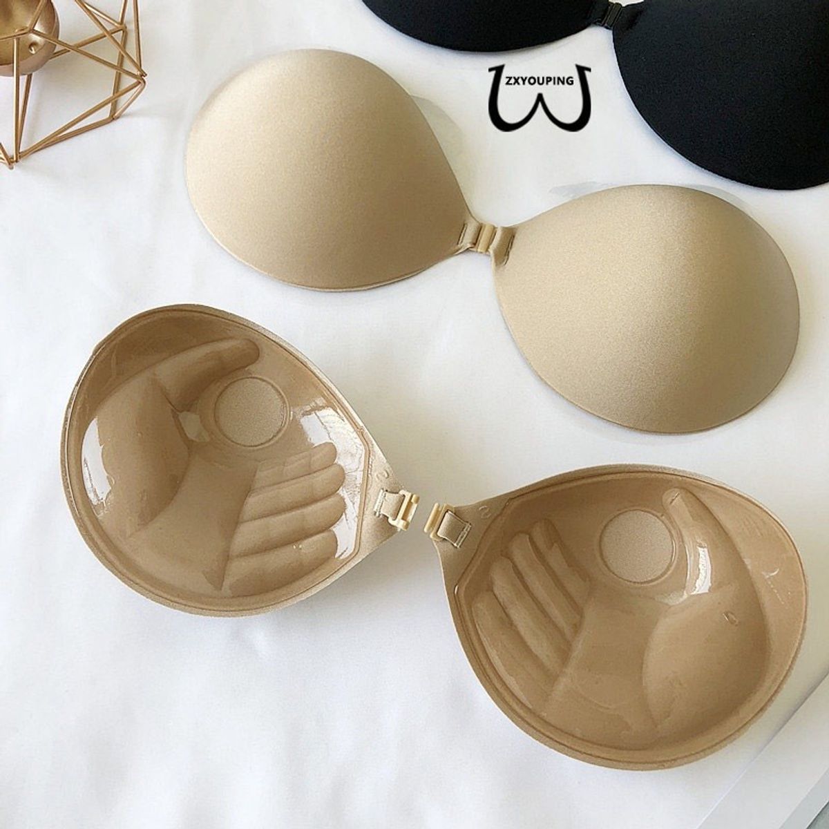 VARIOS - Bra sujetador push up Invisible forma de mano con realce adhesivo