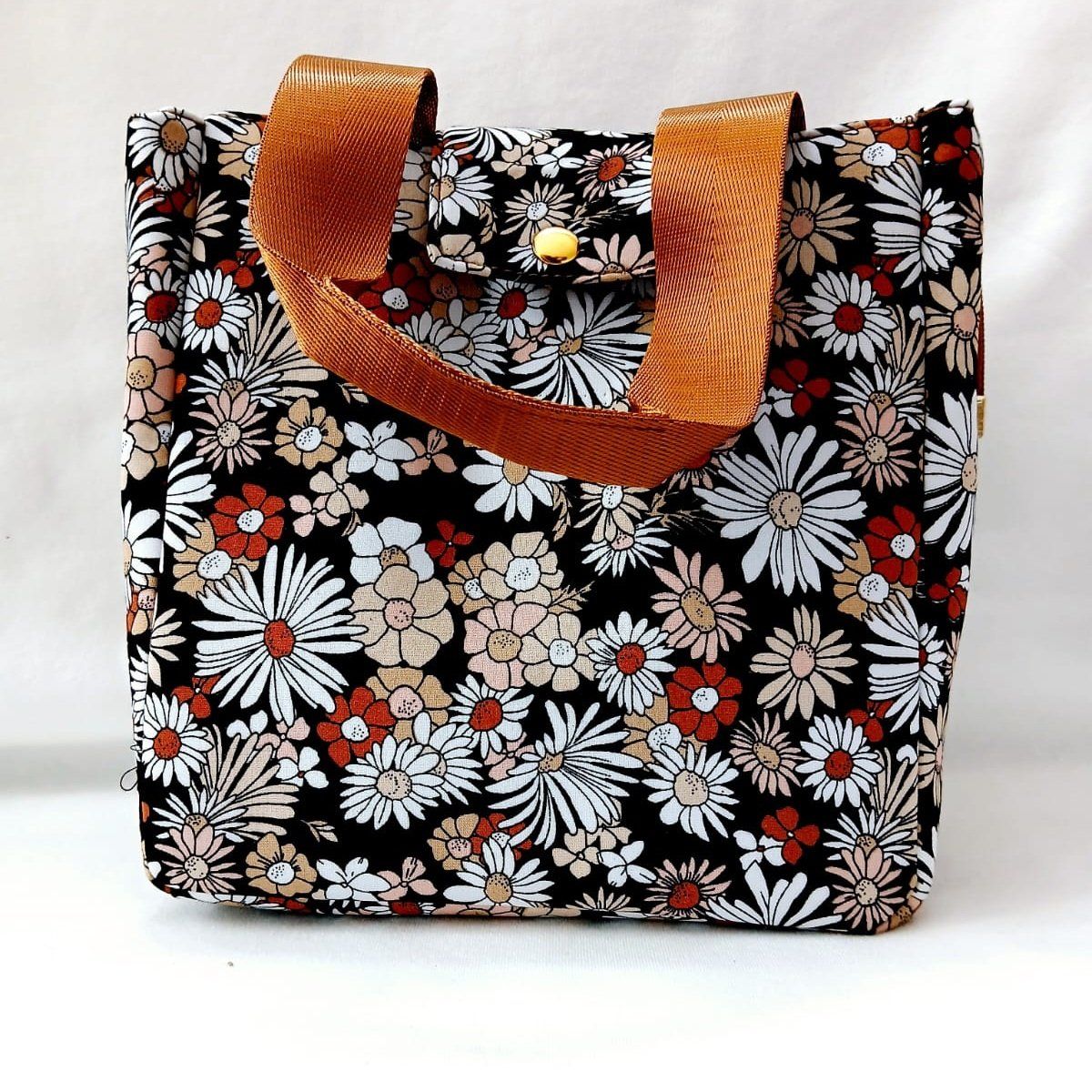 NACIONAL - Lonchera Térmica Negro Floreado para Mujer