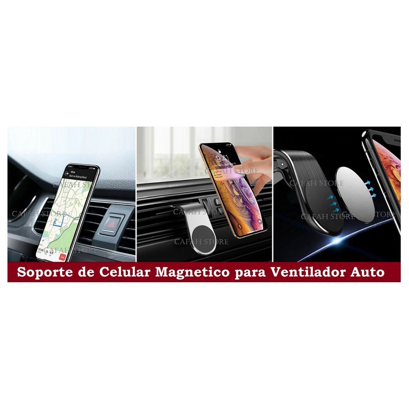 OEM - SOPORTE CELULAR 360 AUTO IMAN REJILLA AIRE PLATA x NAVIDAD