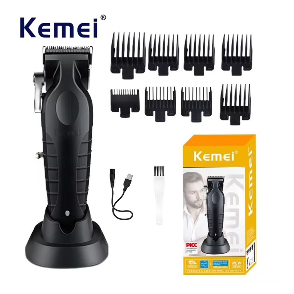 KEMEI - Maquina KEMEI Afeitadora Cortadora de Cabello Portatil inalambrico Recargable KM-2296