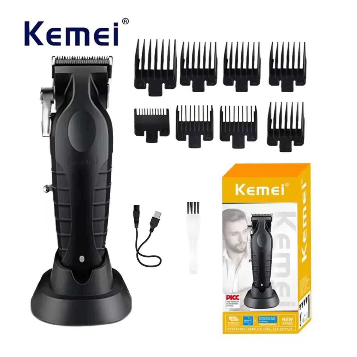 KEMEI - Maquina KEMEI Afeitadora Cortadora de Cabello Portatil inalambrico Recargable KM-2296
