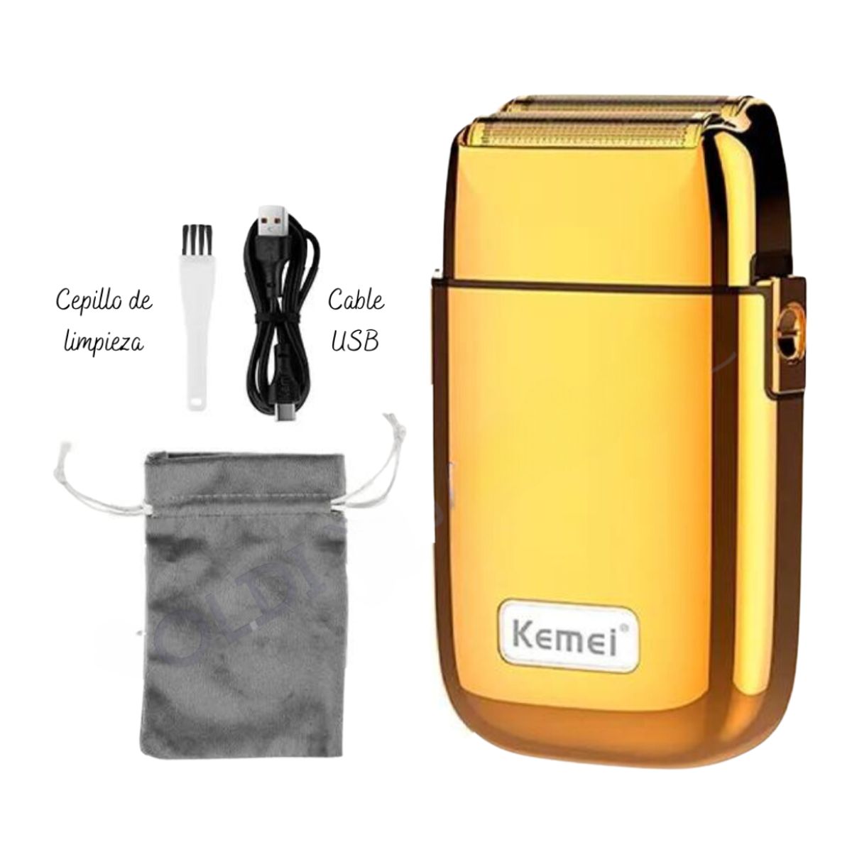 KEMEI - Máquina Afeitadora Shaver Inalámbrica Kemei Recargable Dorado KM-TX1