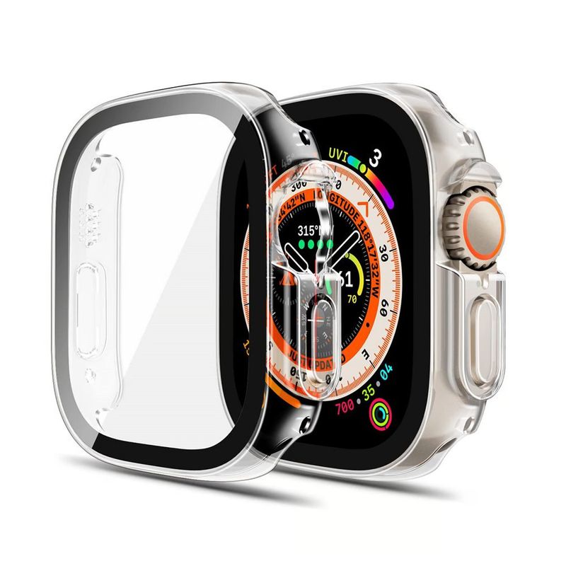 GENERICO - CASE CON MICA DE VIDRIO TRANSPARENTE PARA SMARTWATCH ULTRA 49MM