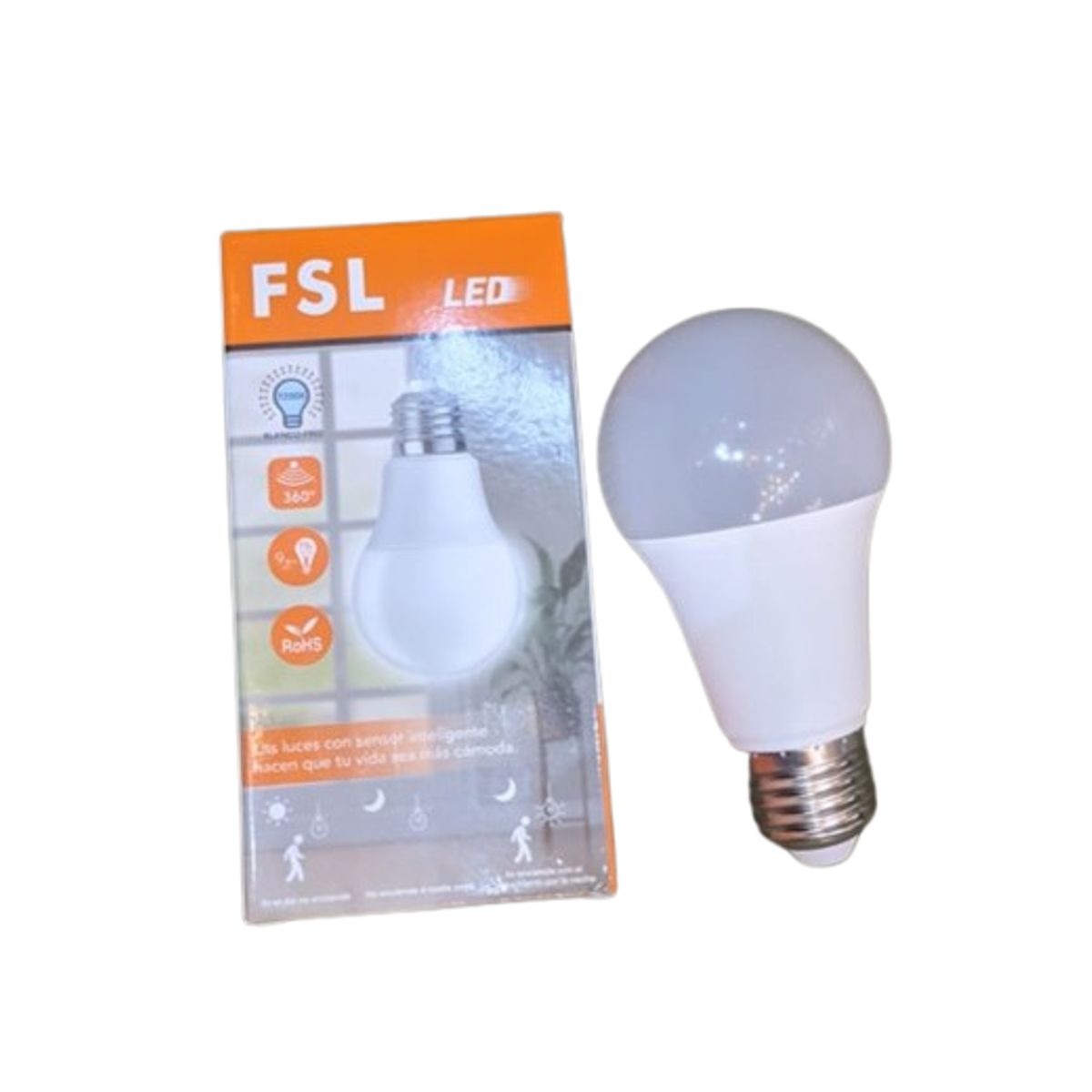 GENERICO - FOCO CON SENSOR 9W LUZ BLANCA