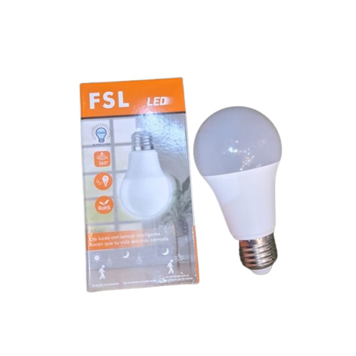 GENERICO - FOCO CON SENSOR 9W LUZ BLANCA