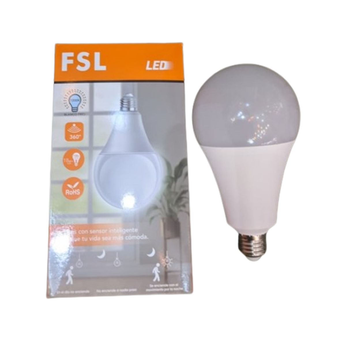 GENERICO - FOCO CON SENSOR 18W LUZ BLANCA