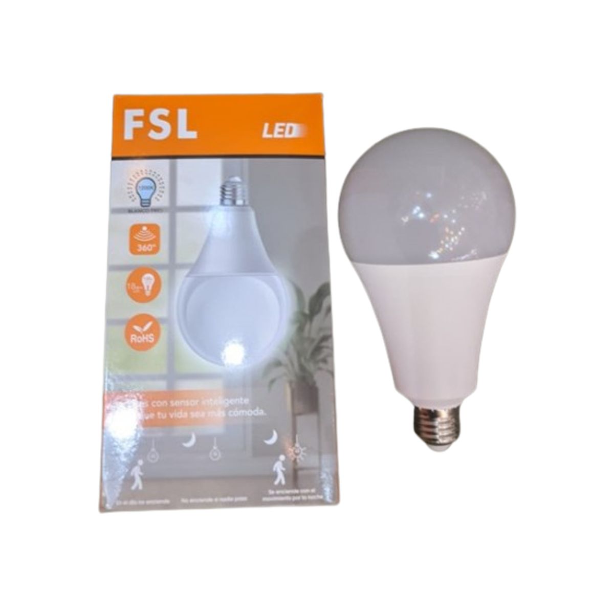 GENERICO - FOCO CON SENSOR 18W LUZ BLANCA