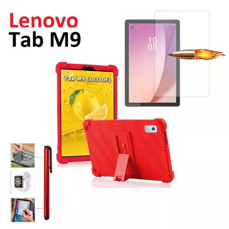 GENERICO - Funda + Mica + Lápiz para Lenovo Tab M9 2023 TB-310FU Case de Silicna