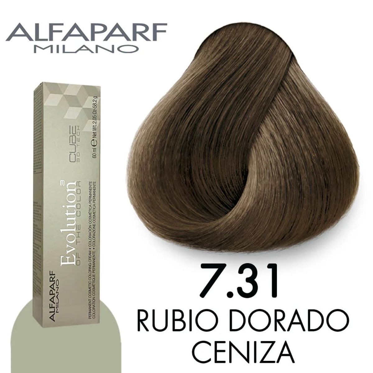 ALFAPARF MILANO - Alfaparf Evolution Tinte 7.31 - Rubio Dorado Ceniza